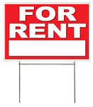 4LessCo 18x12 Inch for Rent Yard Sign with Stake rb1s