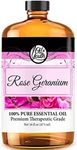 Oil of Youth - Rose Geranium Essential Oil (16oz Bulk) Pure Therapeutic Grade Essential Oil for Aromatherapy Diffuser, Relaxation Skin Therapy - Rose Geranium Oil Therapeutic Grade - Aromatherapy Oil