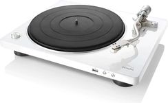 Denon Record Player for Vinyl Records, Vinyl Turntable with USB port, MP3 & WAV, 33/45/78 RPM, Built-in Phono Equalizer, Including Removable Dust Cover & MM Cartridge, MC Compatible, White
