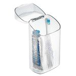 iDesign 53450 Rain Toothbrush Holder Dental Center for Toothpaste, Electric Toothbrush, Water Flosser, Bathroom Countertop Organizer, Clear