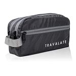 TRAVALATE Two Zipper 9 Cms Cosmetic Pouch (L_TR1415_Black)