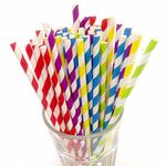 Greenland Ecostrwz Paper Rainbow Drinking Straws - Biodegradable 6MM - Eco-Friendly Colorful - Decorations Parties by Paper Straw for Shakes, Sodas, Cold Drinks, Juices, Mocktail & Cocktail (100)