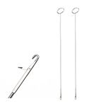 2pcs Sewing Loop Kit,Sewing Loop Turner Hook Metal Tweezers Long Loop Turner Tool with Latch,Threader Tool Kits Drawstring Threader Set, for Fabric Belts Strips DIY Knitting Accessories,26.5cm Long