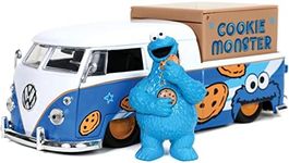 Jada Toys Sesame Street - 1963 1:24 Scale Die Cast Volkswagen Bus with Cookie Monster Figure