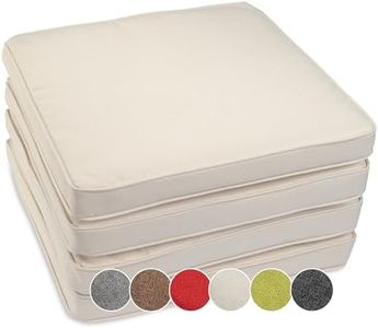 sunnypillow - Lot de 4 Coussins de Chaise - imperméables résistants aux UV - 50 x 50 x 5 cm - Coussin d'assise pour bancs - Coussin de siège pour la Maison et Le Jardin - Intérieur/Extérieur - Ecru