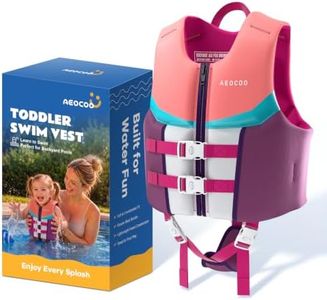 AEOCOO Toddler Swim Vest for 60-90 Pounds, Kids Pool Floaties Vest 7-9 Year Old, Puddle Swim Jumper Buoyancy Jacket, Boys, Girls, Niños, Sweet Bubble