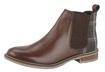 Cipriata Zoe Ladies Leather/Tweed Ankle Boots Dark Brown UK 6