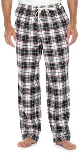 Ashford & Brooks Mens Super Soft Flannel Plaid Pajama Sleep Pants - Grey Stone Burgundy Plaid - Small