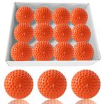 Baisidiwei Baseballs 12 Pack Yellow Dimpled Baseballs, 9-Inch Pitching Machine Baseballs for Hand-Eye Coordination, Hitting and Fielding Practice (Orange)