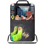 Termichy Car Seat Back Organizers, Kick Mat Seat Back Protector with Multi Pockets Clear iPad Holder Waterproof Material (1 Pack)