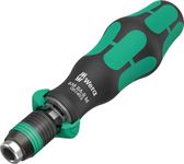 Wera 838 RA-R M Bitholding Screwdriver Handle with Ratchet Function, 1/4-Inch x 123.5 mm