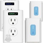 Wireless Doorbell,Door Bell Kit with Extra Outlets & Nightlight,1400Ft Range,Doorbell Signal Extender,IP65 Waterproof,Do Not Disturb Mode,LED Flash,38 Chimes(White,2 Button & 2 Receiver)