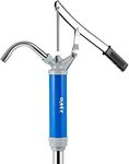 Orion Motor Tech Lever Action Barrel Hand Pump with Telescoping Suction Tube Fits 15 to 55 Gallon Drums for Transferring Heating Oil, Gasoline, Transmission Fluid, Blue