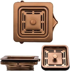 Strictly Sinks Stainless Steel Square Garbage Disposal Adapter for Kitchen Sink-Highly Durable & Stain Resistant Kitchen Sink Drain with Garbage Disposal Stopper (Copper)