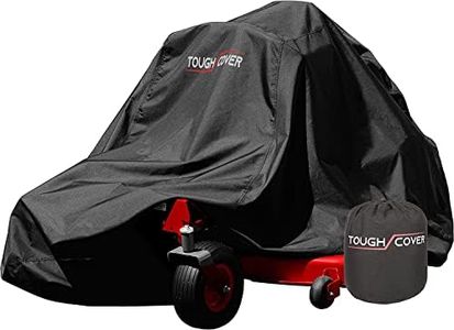 Tough Cover Lawn Mower Cover Heavy Duty 600D Marine Grade Fabric (Black) - Universal Fit Lawn Mower Covers for Outdoor Protection Against Water, UV, Dust, Dirt, Wind - Mower Covers Waterproof