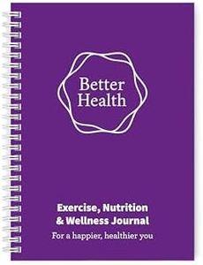 Better Health - Exercise, Nutrition & Wellness Journal - Stay healthy with our handy, simple tracking charts - A5 size with 104 undated pages - For A Happier, Healthier Life (Purple)