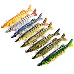 CHSEEO 1PC Multi-jointed Fishing Lure Hard Bait Fishing Hooks Multi-segments Swimbaits Artificial Lures for Bass Walleye Yellow Perch Pike Roach Trout Muskie (Random Colour) #2