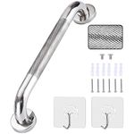 13 inch Anti Slip Shower Grab Bar Handle, Chrome Stainless Steel Bathroom Grab Bar, Knurled Bathroom Balance Bar,Safety Hand Rail Support,Handicap Elderly Senior Assist Bath Handle