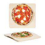 ROCKSHEAT Pizza Stone, Rectangular 30 x 28cm Pizza Stones for Oven Grill BBQ, Heavy Duty Cordierite Baking Stone for Pizza & Bread & Cookies, Innovative Unique 2 Handles Cooking Stone