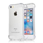 Solimo TPU Transparent Case (Hard Back & Soft Bumper Cover with Cushioned Edges) for Apple iPhone 5S