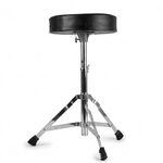 RockJam Adjustable Drum Throne Stool, Padded Swivel Seat for Acoustic & Electronic Drum Kits, 45-55 cm Height, Folding Drummer Chair, Black
