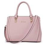 BOSTANTEN Women Leather Handbags Top Handle Satchel Purses Medium, A4-pink, Medium, Satchel