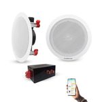 Powerlink 9" Bluetooth Flush Mount in-Ceiling 2-Way Speaker System Quick Connections Polypropylene Cone & Polymer Tweeter Stereo Sound 60 Watt(30W Each) for Office, Gym, Home Theater (Pack of 2)