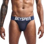 SKYSPER Jockstrap For Men Workout Jock Straps Male Breathable Underwear Athletic Supporter, 36SK-Blue, X-Large