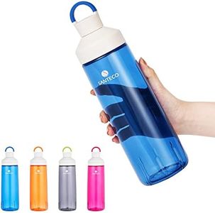 SANTECO 32oz/24oz Sport Water Bottles Reusable Tritan Drink Wide Mouth Leakproof Gym Motivational Lightweight BPA Free with Handle Daily Fitness Gym Running Hiking