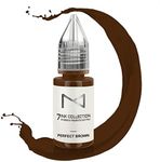 M - 7Ink Seven Colors Liquid Pigment Ink for Eyebrow Tattoo - Permanent Makeup Microblading Supplies Kit - Machine Use - Microshading - No Mixing Professionals Only -10ml (Single, Perfect Brown)