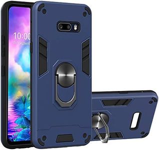 LG G8X Thinq Case, LG V50S Thinq Case, Ranyi Rugged Armor Case with Ring Holder Kickstand [Fits Magnetic Car Mount] Shock Absorbing Protective Defender Case for LG G8X Thinq/LG V50S Thinq -Navy