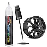 MCTRHG Gloss Black Rim Touch Up Paint, Universal Color for Rims Paint, Two in One Wheel Touch Up Paint for Scratches, Chips, Curb Rashes and Surface Damage, Quick and Easy