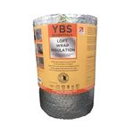 YBS Essentials Loft Wrap Bubble Foil Insulation Roll | 400mm x 20m, 3.5mm Thickness | DIY 3-in-1 Thermal Reflective Insulation