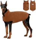 DENTRUN Reversible Dog Coat - Windproof Polar Fleece Vest with Reflective Neck Strips, Hook & Loop Closures, Easy-On Cold Weather Jacket for Large Dogs, XXL