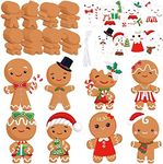 Yinder 48 Pcs Christmas Craft Kit Bulk Christmas Arts and Crafts DIY Christmas Tree Ornament Kit Make Your Own Xmas Tree Ornaments Self Adhesive Sticker Sheets for Xmas Tree(Gingerbread Man)