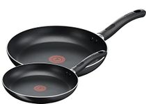 Tefal Taste Twin Frying Pan Set, 20cm/28 cm, Non-Stick, Aluminium, Black, All hobs Compatible excluding Induction, B189S244