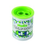 Helix Oxford Geo Barrel Pencil Sharpener 2 Hole - Green, 044101