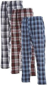 DARESAY 3 Pack: Plaid Pajama Pants for Men - Flannel PJ Pants With Pockets & Button Fly (Up to 3XL)