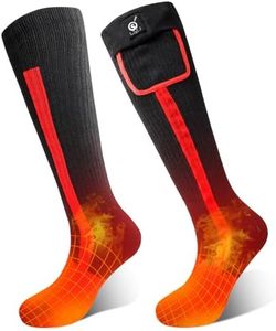Heated Socks for Women Men,Foot Warmers Electric Rechargable Battery Heating Socks,Winter Cold Feet Hunting Ski Camping Hiking Riding Motorcycle Snowboating Thermal Warm Socks (Black&Red, Medium)