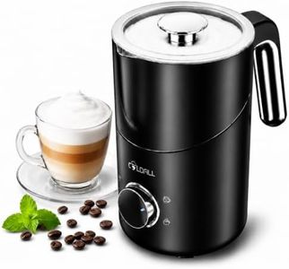 COLDFILL 8-in-1 Milk Frother, 21.16oz/600ml Automatic Milk Frother and Steamer, Electric Hot & Cold Foam Maker, Ergonomic Grip Detachable Frother for Coffee, Latte, Cappuccino (Black)