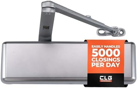 CLG HARDWARE Extra Heavy Duty Automatic Door Closer - Commercial Door Closers - Contractors Choice, Adjustable Speed, Delayed Closing Timer, 3 Mounting Options, 3 Hour Fire Rated (DC9016 Model)