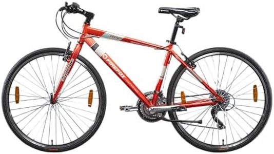 FIREFOX Rapide 700C 21 Gears Hybrid Bicycle for Mens | Red | Frame:18 Inches | 21 Speed | 98% Assembled Cycle,Front