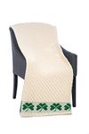 SAOL Shamrock Aran Throw Irish Blanket 100% Merino Wool 45''x 68'' (114 x 173 cm)