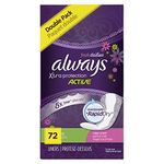 Always Xtra Protection Active Liners, Long, Scented, 36 Count - Pack of 2 (72 Total Count)
