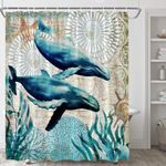 Nautical Whale Shower Curtain Ocean