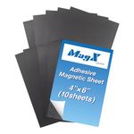 MagX Adhesive Magnetic Sheets 10cm × 15cm(10 Sheets), Flexible Magnetic Paper, Sticky Magnetic Paper, Peel and Stick, Photo Magnets, Stationery, Office Supply