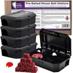 Pre Baited Mouse Boxes - 5 Pack for Effective Mouse Box Traps, Ideal Mouse Trap and Mouse Traps for Indoors Solution, Quick Setup and Ready to Use - Professional Mouse Bait For Indoors