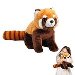 lilizzhoumax Simulation Red Panda Plush Toy 28cm/11”, Realistic Stuffed Animal Cute Red Panda Plush Toy, Super Soft Red Panda Home Decoration Animal Toys, Gift for Friends and Kids