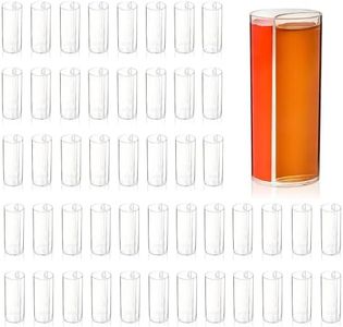 Split Shooters Divided Test Tube Plastic Shot Glasses – Clear Plastic Jager Bomb Chaser Shot Glass Glasses Cups – Fun Unique Glasses for Events Birthday Bachelor Bachelorette Parties - Set of 48