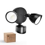 PHILIPS 21W 3000 lm LED Security Light Outdoor w/PIR Motion Sensor, 5000K Daylight Flood Light, Waterproof, Dusk to Dawn, 2 Heads, 4 Modes